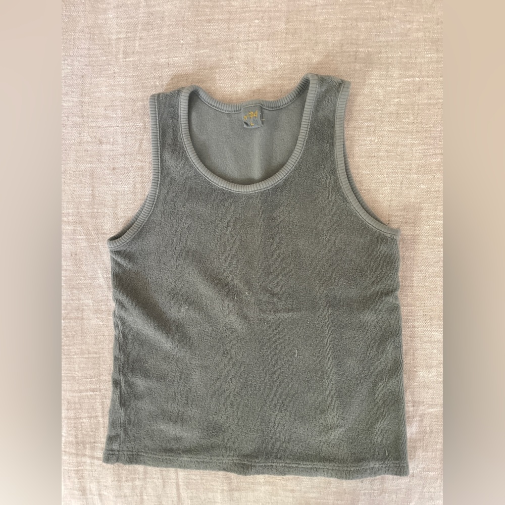 Sage Green 3T Terry cloth tank